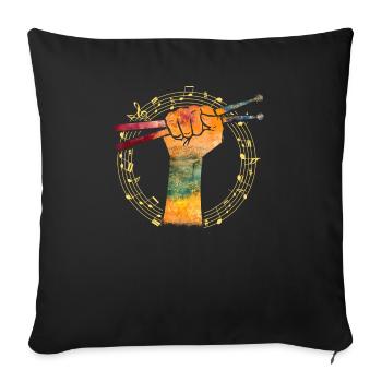 Drums Drums Drumstick Drummer Music Band Rock - Sofa pillowcase 17,3'' x 17,3'' (45 x 45 cm) - black - Front