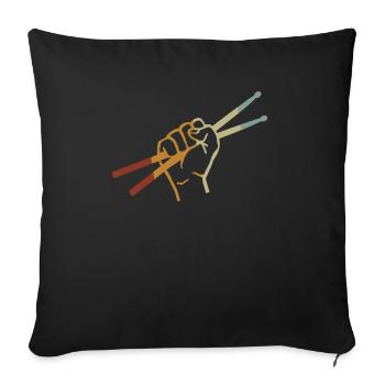 Drums Drumstick Drums Drummer Music Band Rock - Sofa pillowcase 17,3'' x 17,3'' (45 x 45 cm) - black - Front