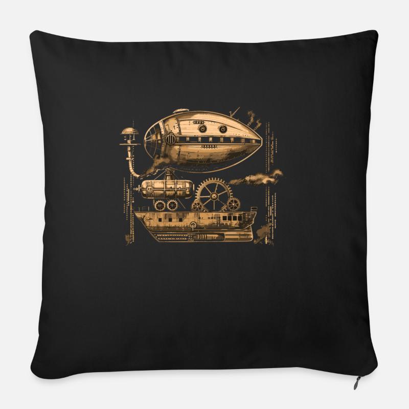 Steam Punk Art Funky Steampunk - Sofa pillowcase 17,3'' x 17,3'' (45 x 45 cm) - black
