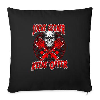 Jeu de fléchettes - Cherchez des adversaires, pas de victimes - Housse de coussin décorative 45 x 45 cm - noir - Devant