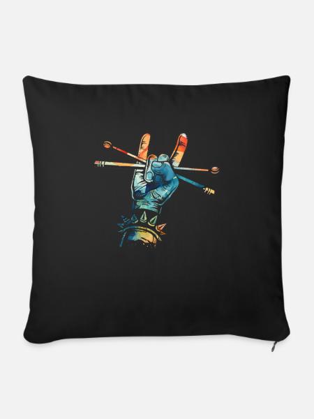 Schlagzeug Drums Drumstick Drummer Musik Band Rock - Sofakissenbezug 45 x 45 cm - Schwarz
