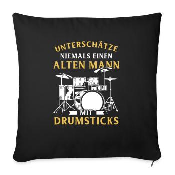 Drums Drums Drumstick Drummer Music Band Rock - Sofa pillowcase 17,3'' x 17,3'' (45 x 45 cm) - black - Front