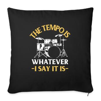 Tambours Tambours Baguette Batteur Musique Groupe Rock - Housse de coussin décorative 45 x 45 cm - noir - Devant
