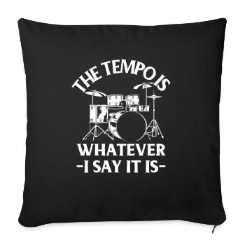Tambours Tambours Baguette Batteur Musique Groupe Rock - Housse de coussin décorative 45 x 45 cm - noir - Devant