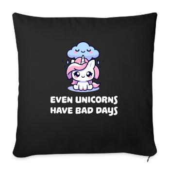 Même les licornes ont de mauvais jours - Housse de coussin décorative 45 x 45 cm - noir - Devant
