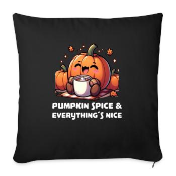 Pumpkin spice and everythings nice - Sofa pillowcase 17,3'' x 17,3'' (45 x 45 cm) - black - Front