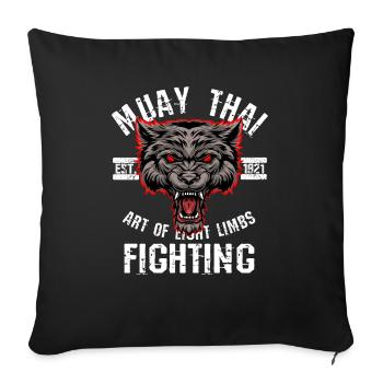 Muay Thai MMA Thaïlande Arts Martiaux Art Huit Membres - Housse de coussin décorative 45 x 45 cm - noir - Devant