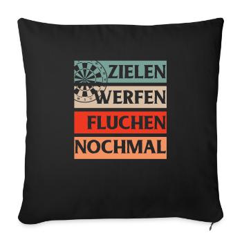 Cadeau de fléchettes Jeu de fléchettes Bullseye - Housse de coussin décorative 45 x 45 cm - noir - Devant