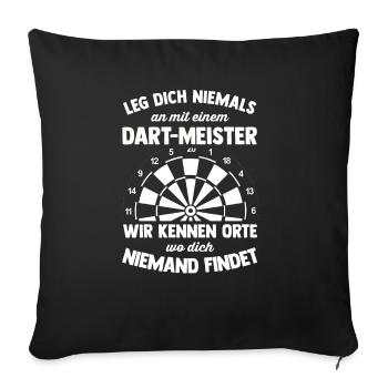 Cadeau de fléchettes Jeu de fléchettes Bullseye - Housse de coussin décorative 45 x 45 cm - noir - Devant