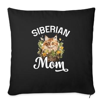 Show your pride as a cat parent - Sofa pillowcase 17,3'' x 17,3'' (45 x 45 cm) - black - Front