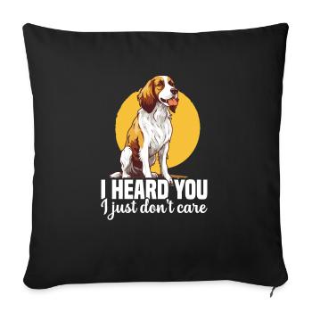 Chien, je t’ai entendu, c’est facile pour moi - Housse de coussin décorative 45 x 45 cm - noir - Devant