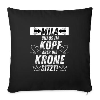 MIA Chaos Krone Frauen Empowerment Humor - Sofakissenbezug 45 x 45 cm - Schwarz - Vorne