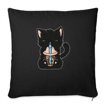 Bubble Tea Boba BubbleTea Kawaii Japan Tea Kpop - Sofa pillowcase 17,3'' x 17,3'' (45 x 45 cm) - black - Front