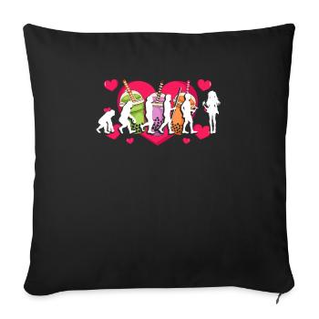 Bubble Tea Boba BubbleTea Kawaii Japan Tea Kpop - Sofa pillowcase 17,3'' x 17,3'' (45 x 45 cm) - black - Front