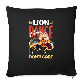 Nouvel An chinois Lune Lion Danse - Housse de coussin décorative 45 x 45 cm - noir - Devant