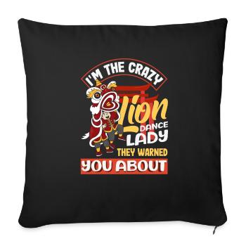 Nouvel An chinois Lune Lion Danse - Housse de coussin décorative 45 x 45 cm - noir - Devant