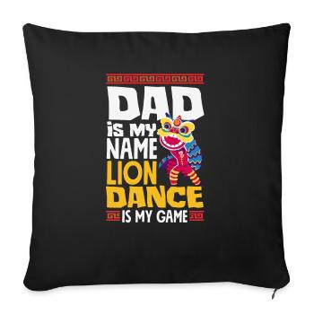 Nouvel An chinois Lune Lion Danse - Housse de coussin décorative 45 x 45 cm - noir - Devant