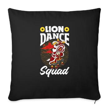 Nouvel An chinois Lune Lion Danse - Housse de coussin décorative 45 x 45 cm - noir - Devant