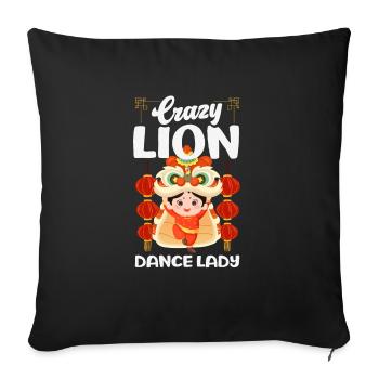Nouvel An chinois Lune Lion Danse - Housse de coussin décorative 45 x 45 cm - noir - Devant