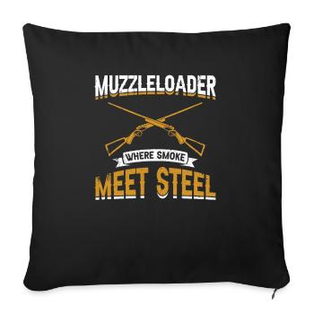 Vorderlader Muzzleloader Muzzle Loading - Sofakissenbezug 45 x 45 cm - Schwarz - Vorne