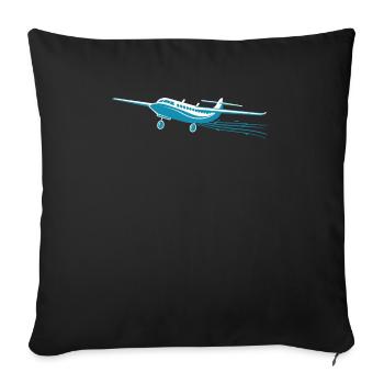 Meine Erste Flugreise Erstes Mal Fliegen - Sofakissenbezug 45 x 45 cm - Schwarz - Vorne