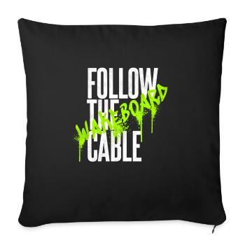 Graffiti Style - Follow the Cable Wakeboard Design - Sofakissenbezug 45 x 45 cm - Schwarz - Vorne