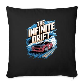 Infinite Drift - Autorennen - Sofakissenbezug 45 x 45 cm - Schwarz - Vorne