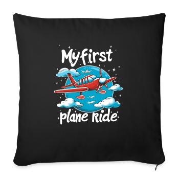 Meine Erste Flugreise Erstes Mal Fliegen - Sofakissenbezug 45 x 45 cm - Schwarz - Vorne