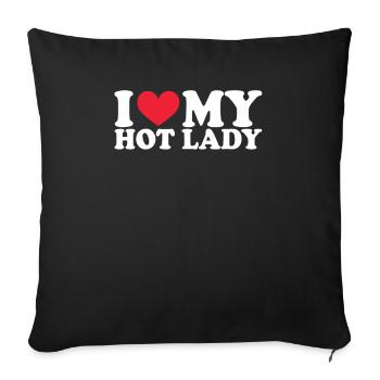 Petite amie Petite amie Relation Couple Amour Couple - Housse de coussin décorative 45 x 45 cm - noir - Devant