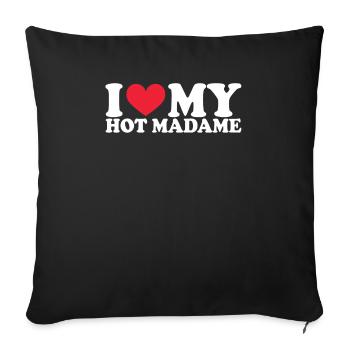 Petite amie Petite amie Relation Couple Amour Couple - Housse de coussin décorative 45 x 45 cm - noir - Devant