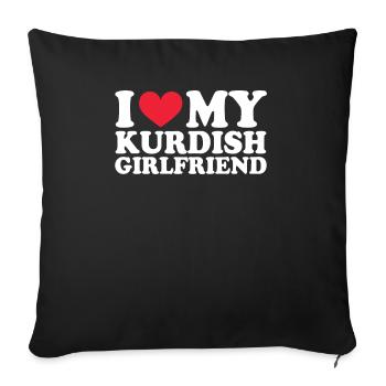 Kurd Girlfriend Girlfriend Relationship Couple Love - Sofa pillowcase 17,3'' x 17,3'' (45 x 45 cm) - black - Front