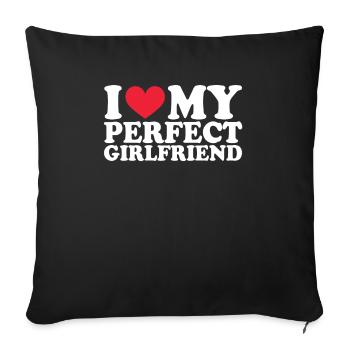 Petite amie Petite amie Relation Couple Amour Couple - Housse de coussin décorative 45 x 45 cm - noir - Devant