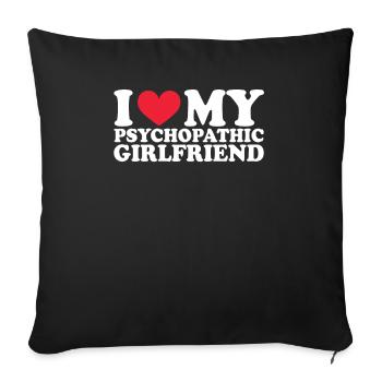 Petite amie Petite amie Relation Couple Amour Couple - Housse de coussin décorative 45 x 45 cm - noir - Devant