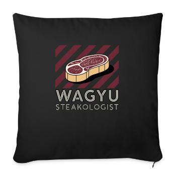Wagyu Steak - Sofa pillowcase 17,3'' x 17,3'' (45 x 45 cm) - black - Front