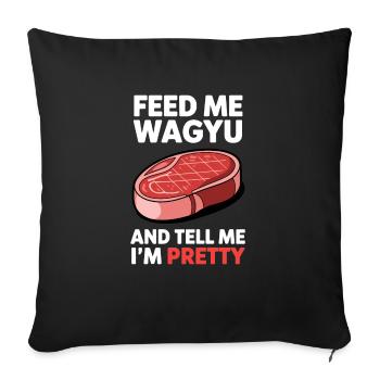 Wagyu Steak - Sofa pillowcase 17,3'' x 17,3'' (45 x 45 cm) - black - Front