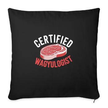 Wagyu Steak - Sofa pillowcase 17,3'' x 17,3'' (45 x 45 cm) - black - Front