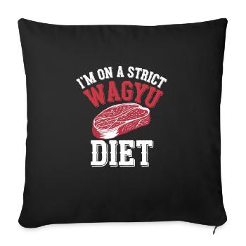 Wagyu Steak - Sofa pillowcase 17,3'' x 17,3'' (45 x 45 cm) - black - Front
