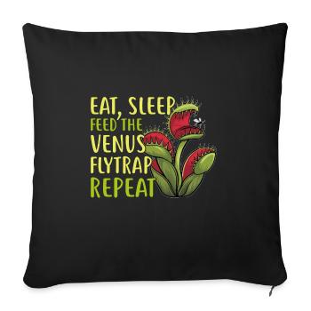 Venus Flytrap Carnivore Plant Design - Sofa pillowcase 17,3'' x 17,3'' (45 x 45 cm) - black - Front