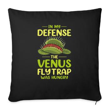Venus Flytrap Carnivore Plant Design - Sofa pillowcase 17,3'' x 17,3'' (45 x 45 cm) - black - Front