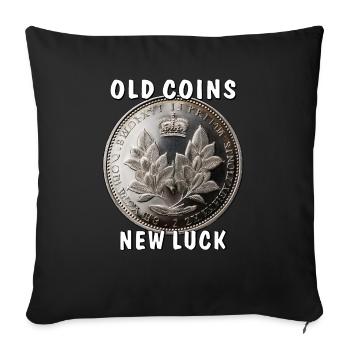 ÖLD COINS NEW LUCK - Sofakissenbezug 45 x 45 cm - Schwarz - Vorne
