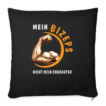 MY BICEPS, NOT MY CHARACTER - Sofa pillowcase 17,3'' x 17,3'' (45 x 45 cm) - black - Front