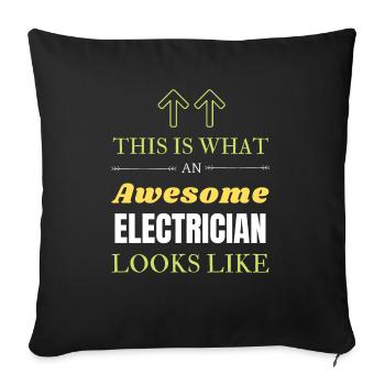 This is What an Awesome Electrician Looks Like - Sofa pillowcase 17,3'' x 17,3'' (45 x 45 cm) - black - Front