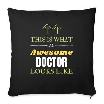 This is What an Awesome Doctor Looks Like - Sofa pillowcase 17,3'' x 17,3'' (45 x 45 cm) - black - Front