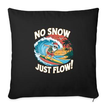 Santa Claus Surfer Beach Christmas - Sofa pillowcase 17,3'' x 17,3'' (45 x 45 cm) - black - Front