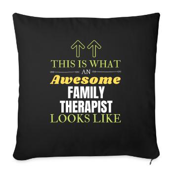 This is What an Awesome Family Therapist Looks Lik - Sofa pillowcase 17,3'' x 17,3'' (45 x 45 cm) - black - Front