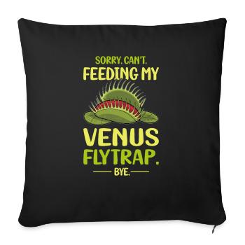 Venus Flytrap Carnivore Plant Design - Sofa pillowcase 17,3'' x 17,3'' (45 x 45 cm) - black - Front