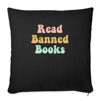 Book Books Library Reading Literature Read Books - Sofa pillowcase 17,3'' x 17,3'' (45 x 45 cm) - black - Front