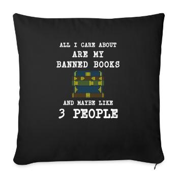 Book Books Library Reading Literature Read Books - Sofa pillowcase 17,3'' x 17,3'' (45 x 45 cm) - black - Front
