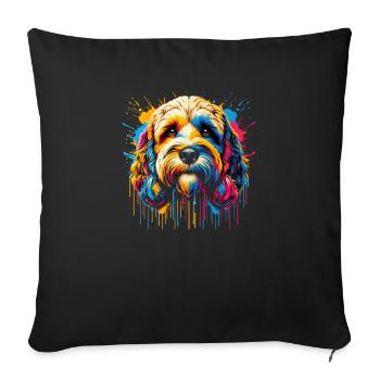 Splash Art Cockapoo Cockapoos Cockerpoo - Housse de coussin décorative 45 x 45 cm - noir - Devant