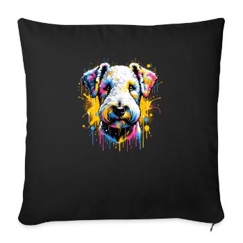 Splash Art Bedlington Terrier Rothbury Terrier - Sofa pillowcase 17,3'' x 17,3'' (45 x 45 cm) - black - Front